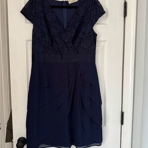 Curvy Sweet Elegant Navy Lace Dress